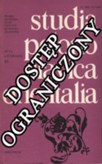 Studia Polono-Slavica Orientalia. Acta Litteraria. [T.] 11 (1988)