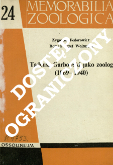 Tadeusz Garbowski jako zoolog : (1869-1940)