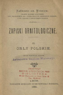 Zapiski ornitologiczne. 9, Orły polskie