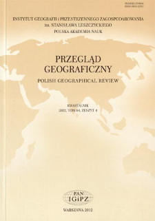 Przegląd Geograficzny T. 84 z. 4 (2012), Spis treści