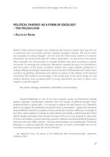 Political fantasy as a form of ideology &ndash; the Polish case