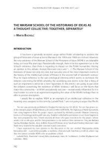 The Warsaw School of the Historians of Ideas as a Thought Collective : Together, Separately