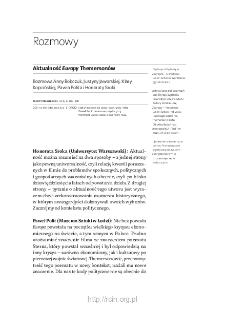Aktualność Europy Themerson&oacute;w - Rozmowa Anny Bobczuk, Justyny Jaworskiej, Klary Kopcińskiej, Pawła Polita i Honoraty Sroki