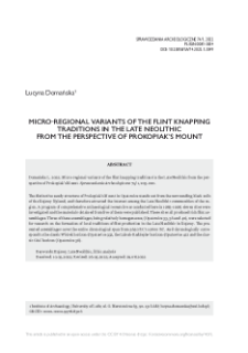 Micro-regional variants of the flint knapping traditions in the Late Neolithic from the perspective of Prokopiak's Mount