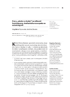 Praca, &bdquo;wiedza w drodze&rdquo; i wrażliwość feministyczna. Analiza kulturowa oparta naautoetnografii