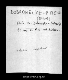Dobrosielice-Pielesz. Files of Bielsk district in the Middle Ages. Files of Historico-Geographical Dictionary of Masovia in the Middle Ages