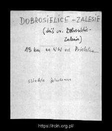 Dobrosielice-Zalesie. Files of Bielsk district in the Middle Ages. Files of Historico-Geographical Dictionary of Masovia in the Middle Ages