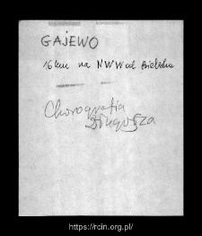Gajewo. Files of Bielsk district in the Middle Ages. Files of Historico-Geographical Dictionary of Masovia in the Middle Ages