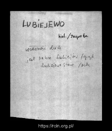Lubiejewo. Files of Bielsk district in the Middle Ages. Files of Historico-Geographical Dictionary of Masovia in the Middle Ages