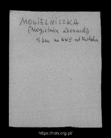 Mogielniczka. Files of Bielsk district in the Middle Ages. Files of Historico-Geographical Dictionary of Masovia in the Middle Ages