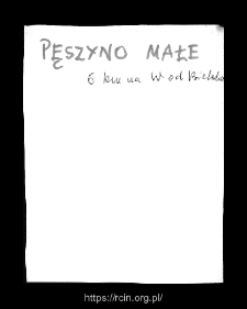 Pęszyno Małe. Files of Bielsk district in the Middle Ages. Files of Historico-Geographical Dictionary of Masovia in the Middle Ages