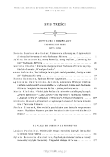 Wiek XIX, Rok XIV (LVI), 2021, Spis treści