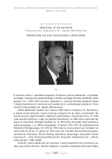 Profesor Julian Maślanka (1930&ndash;2020)