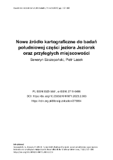 Nowe źr&oacute;dło kartograficzne do badań południowej części jeziora Jeziorak oraz przyległych miejscowości
