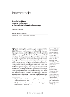 Erotyka i polityka. Uwagi o szyfrowaniu w "Czarnej r&oacute;ży" Juliana Stryjkowskiego