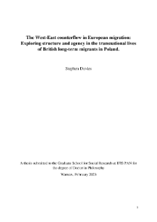 The West-East counterflow in European migration: Exploring structure and agency in the transnational lives of British long-term migrants in Poland