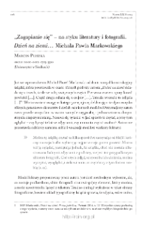 &bdquo;Zagapianie się&rdquo; &ndash; na styku literatury i fotografii. &bdquo;Dzień na ziemi&rdquo; Michała Pawła Markowskiego