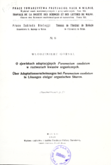 Prace Towarzystwa Przyjaci&oacute;ł Nauk w Wilnie. Travaux de la Soci&eacute;t&eacute; des Sciences et de Lettres de Wilno. Classe des sciences math&eacute;matiques et naturelles Wydział Nauk Matematycznych i Przyrodniczych. =