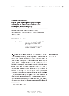 Śmiech w Auschwitz, czyli o tym, w jaki spos&oacute;b psychologia może pom&oacute;c zrozumieć łamanie tabu w miejscu pamięci Zagłady
