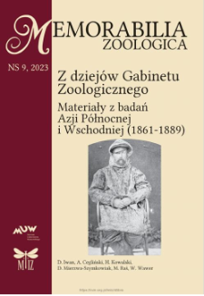 Z dziejów Gabinetu Zoologicznego. Materiały z badań Azji Północnej i Wschodniej (1861–1889)