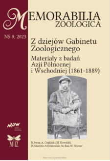 Z dziej&oacute;w Gabinetu Zoologicznego. Materiały z badań Azji P&oacute;łnocnej i Wschodniej (1861&ndash;1889)