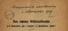 Dwa romanse Walterscottowskie : J. U. Niemcewicza "Jan z Tęczyna" i F. Bernatowicza "Pojata"