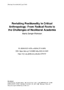 Revisiting Positionality in Critical Anthropology: From Radical Roots to the Challenges of Neoliberal Academia