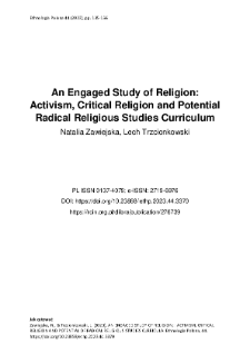 An Engaged Study of Religion: Activism, Critical Religion and Potential Radical Religious Studies Curriculum