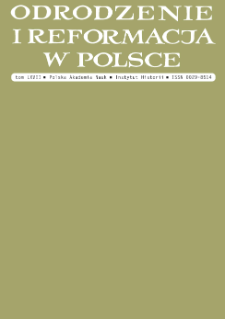 Odrodzenie i Reformacja w Polsce T. 67 (2023), Recenzje
