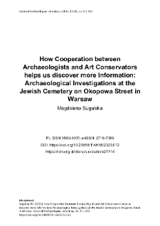 A Task and a Challenge for Several Generations of Researchers. Some Remarks on &ldquo;The Legal and Research Challenges of Jewish Archaeology&rdquo; by Dariusz Rozmus (&ldquo;Prawne i badawcze wyzwania archeologii żydowskiej&rdquo;. Oficyna Wydawnicza Humanitas. Sosnowiec 2022)