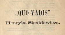 "Quo Vadis" Henryka Sienkiewicza