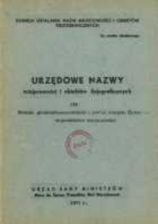 Urzędowe nazwy miejscowości i obiekt&oacute;w fizjograficznych. Nr126; Powiat grodziskomazowiecki i powiat miejski Żyrard&oacute;w, wojew&oacute;dztwo warszawskie