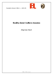 Reality show i kultura masowa