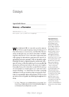 Memory - A Pharmakon