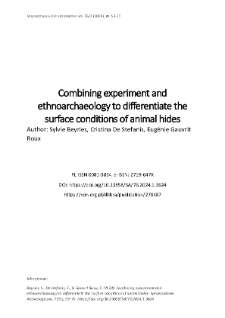 Combining experiment and ethnoarchaeology to differentiate the surface conditions of animal hides