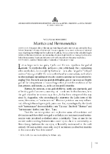 Mantics and Hermeneutics