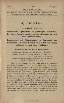 Uzupełnienia i przyczynki do systematyki Clausiliid&oacute;w. 2, Nowe formy i gatunki rodzaju Albinaria ex rect. mea. (Dokończenie)