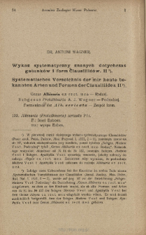 Wykaz systematyczny znanych dotychczas gatunk&oacute;w i form Clausiliid&oacute;w. 2