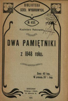 Dwa pamiętniki z 48 roku