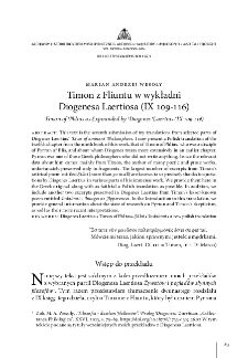 Timon z Fliuntu w wykładni Diogenesa Laertiosa (IX 109&ndash;116)