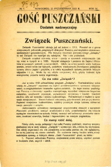 Gość Puszczański : gazeta Kurpi&oacute;w : tygodnik oświatowy, gospodarczo-społeczny i krajoznawczy z obrazkami, poświęcony sprawom kurpiowskim, mazurskim i innym, dotyczącym pogranicza