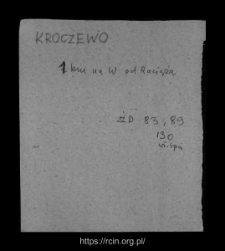Kroczewo. Files of Raciaz district in the Middle Ages. Files of Historico-Geographical Dictionary of Masovia in the Middle Ages