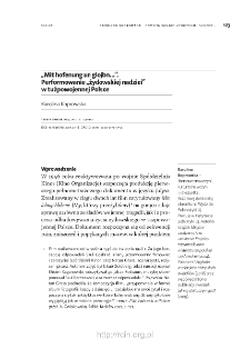 Mit hofenung un glojbn&hellip; Performowanie &bdquo;żydowskiej nadziei&rdquo; w tużpowojennej Polsce.