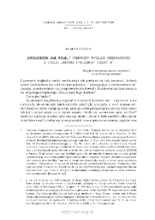 &bdquo;Ukradkiem jak wilk...&rdquo; Pierwszy wykład seminaryjny z cyklu &bdquo;Bestia i władca&rdquo;. Część 2.