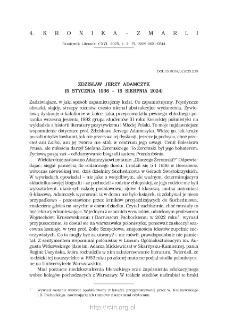 Zdzisław Jerzy Adamczyk (5 stycznia 1936 &ndash; 15 sierpnia 2024)