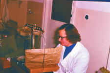 dr Borowski, A. Waszkiewicz, W. Matys, J. Buszko, D. Ochman, S. Fedyk, Z. Gębczyńska, B. Wysmułek przy pracy