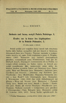 Badania nad fauną motyli Podola Polskiego. 1 = Études sur la faune des Lépidoptères de la Podolie Polonaise. 1