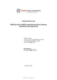 Oddziaływanie pomiędzy peptydem fuzyjnym a domeną transbłonową hemaglutyniny : praca doktorska