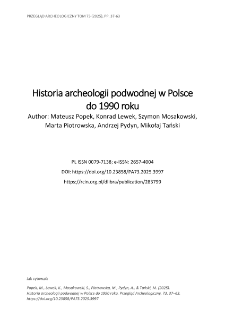 Historia archeologii podwodnej w Polsce do 1990 roku