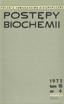 Postępy biochemii, Tom 18, Nr 4